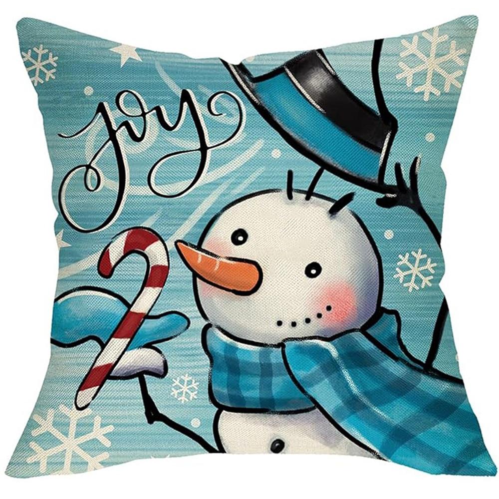 Merry Christmas Decoration Pillowcase Soft and Comfortable Snowman Pillow Cover Sofa Cushion Suite Home Decoration Gift