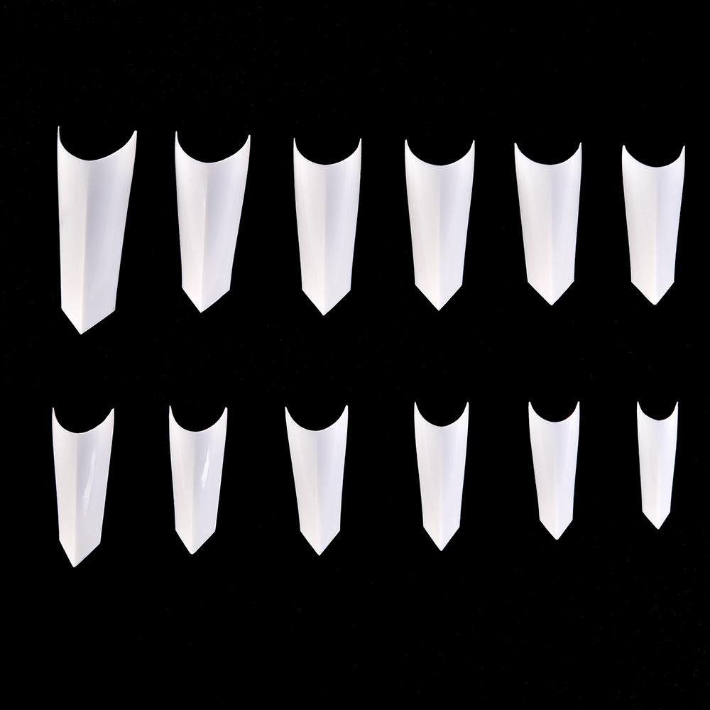 kads 600pcs Pointed Half Cover False Nail Tips Clear White Nature 12 Sizes Nail Art Tools Manicure Fake Nails