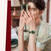 OLEVS Valentine's Day Gift 2023 New Fashion Quartz Small Green Watch Simple Belt Women's Watch