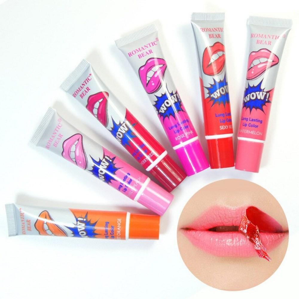 Cosmetics Lipstick Matte Romantic Peel Off Tear-Off Lip Gloss Film Magic Long Lasting Lips In 1, Lovely Peach, 01