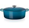 Cast Iron Roaster Le Creuset Signature Oval 31 Cm Depth Teal 6.3 L (21178316422430)