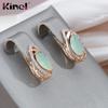 Kinel Elegant Green Zircon English Earrings For Women Vintage Jewelry