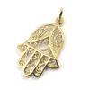 [M7096] - Gold Plated Pendant 'Hand of Fatma' Golden - 33x20 Mm