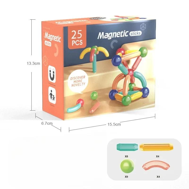 Assembled Magnetic Building Blocks Cube Set Early Education Toys Brain Development Puzzle For Baby  Creative Magnetic Rod Toy