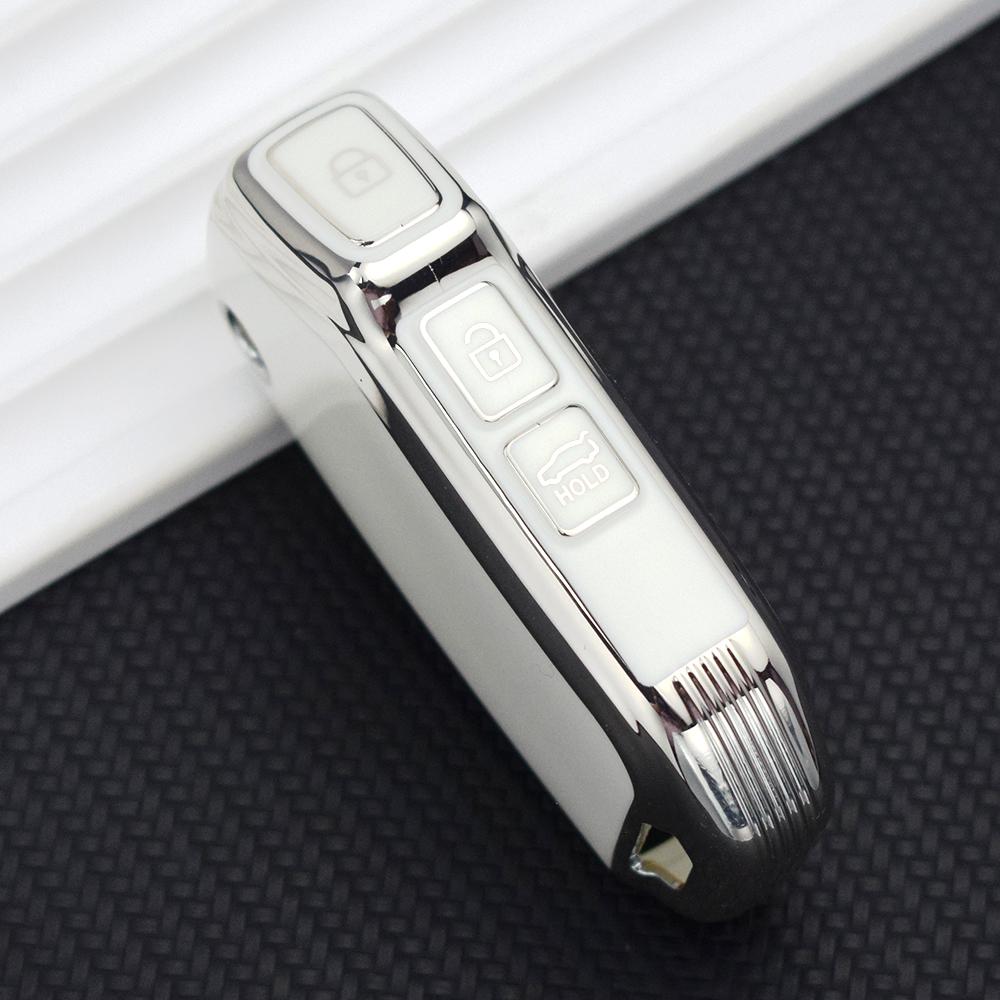 3 Bottons TPU Shell Fob Holder for KIA Sportage R Stinger GT Sorento Ceed CD Cerato Forte 2018 2019 Car Key Case Cover
