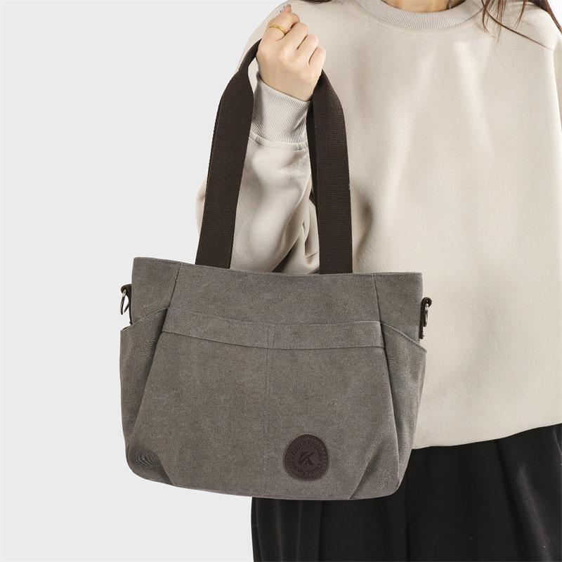 Large Capacity Canvas Bag Simple Shoulder Bag Women's Student Shoulder Bag Women's Simple Cloth Bag