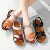 Women Summer Flats Roman Sandals Outdoor Dressy Open Toe Casual Sandals for Mother Plus Size