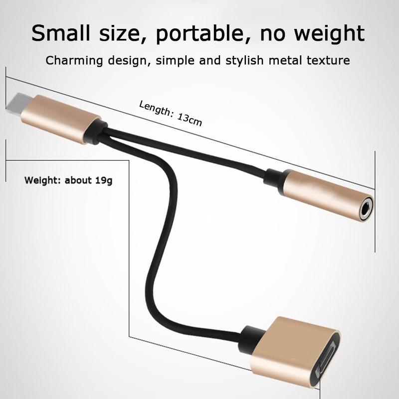 Adapter Charger Audio Cable 2 In 1 Charge To 3.5 Mm Jack Headphone Aux Converter for Apple Iphone 7 8