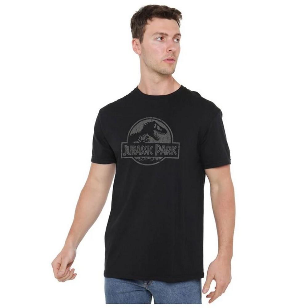 Jurassic Park Mens Monochrome Logo T-Shirt
