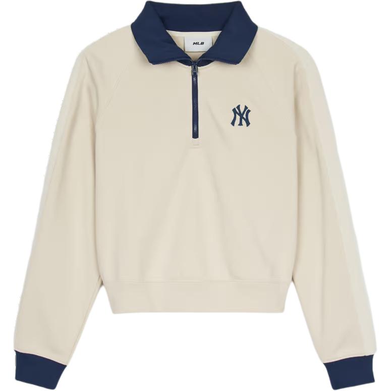 New MLB New York Yankees Sweatshirt Unisex Cream 3FMTV1244-50CRD