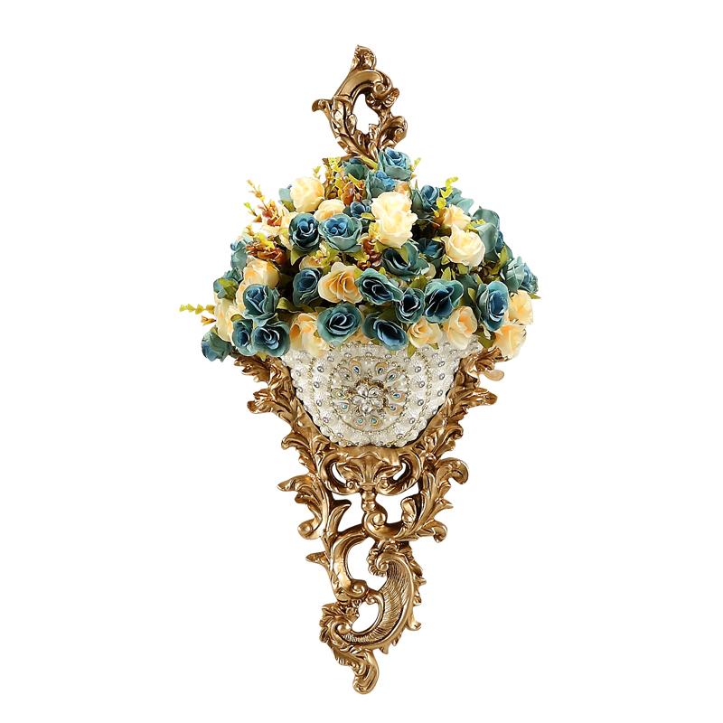 Роскошные настенные вазы из смолы с бриллиантами, искусственные горшки для цветов, поделки, украшения для дома, гостиной, ТВ-фона, настенная роспись