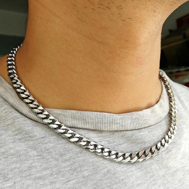 10 Pieces Stainless Steel Cuban Link Necklace For Men Women Tarnish Free Heavy Curb Chain Necklace Choker 16 18 20 22 24 Inches