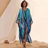 Beach Cover Up Tunics for Beach Print Long Kaftan Bikini Cover Up Robe De Plage Sarong Beach Wrap Swimsuit