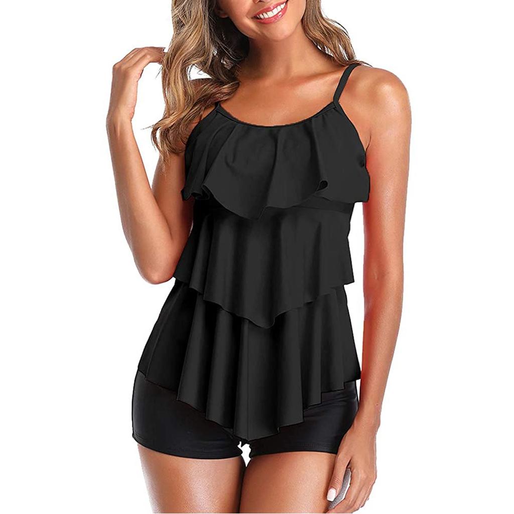 Women's Sexy Print Ruffle Push Up Monokini  Swimsuit Swimwear