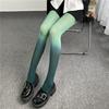 Gradient Velvet Pantyhose - Women's Spring/Autumn Style, Thin Rainbow Stockings In Gray, Pink, and Purple.