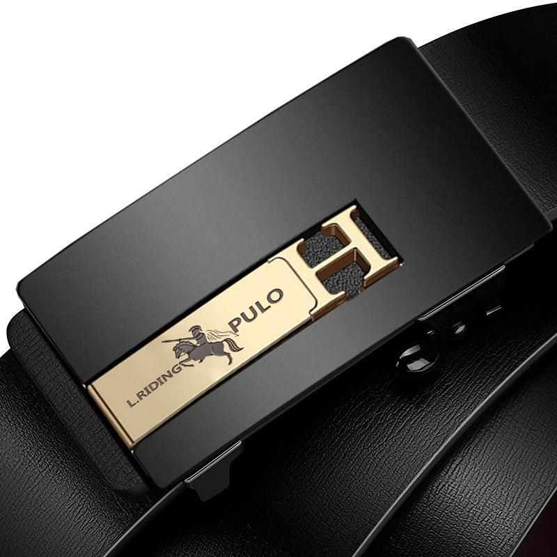 Genuine PULO Belt Men's Soft Leather Automatic Buckle Belt Youth Business Casual All-match Pants Belt
