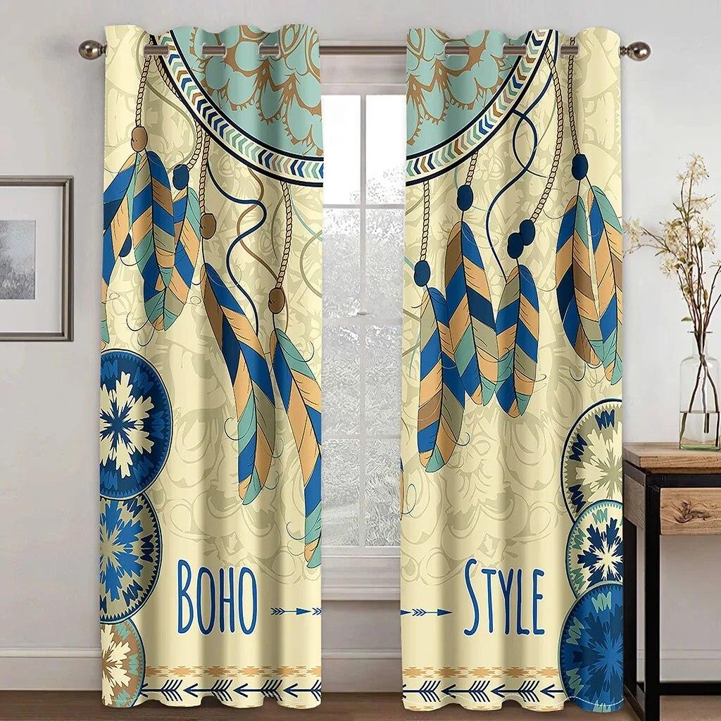 Бохо животное волк Ловец снов высокие затемняющие шторы для гостиной спальни оконная драпировка Декор несколько цветов затемняющие занавески