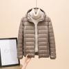 Women's Autumn Winter Simple Clothing Female Lightweight Hooded Warm Jackets