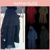 Medieval Hood Cape Robe Black Renaissance Larp Coat Cape Witch Wizard Fantasy
