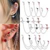 1PC Surgical Steel CZ Gem Ear Tragus Cartilage Piercing Zircon Dangle Chain Earring Conch Ear Stud Helix Piercing Body 