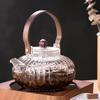 Japanese Style High Temperature Resistant Glass Teapot with Wooden Handle Filter for Electric Stove Brewing