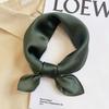 Solid Color 100% Nature Silk Square Scarfs for Women Neck Ties Foulard Neckerchief Hairband Hands Bag Ribbons Headband Gift