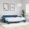 VidaXL Daybed with Trundle Bed and Mattress Blue 80x200 Cm Velvet 3196945