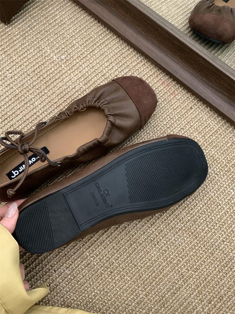 Fashion IPPEUM Mary Janes Shoes For Women PU Leather 2025 New Fashion Ballet Flats Soft Flat Ballerina Shoes