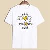 ZIMOXUAN Summer Women Short Sleeve Shirt "Best Dog Mom Ever" Cotton Casual Mom Shirt Tops