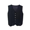 French Temperament V-Neck Single Breasted Sleeveless Casual Knitted Vest For Women