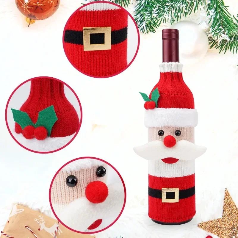 Creative Christmas Wine Bottle Set Snowman Santa Claus Elk Wine Bottles Cover Bags Xmas Party Dinner Table Decor New Year Gifts