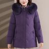 Real Fur Collar Middle Age Women's Winter Down Jackets Hooded Plus Size Thick Down Coats Woman Outerwears
