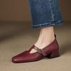 Fashion 2025 Women's Shoes Style T-strap Mid-heel Loafers Leisure Soft Comfortable Retro High Quality Female Moccasins Shoes for Woman