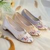 [Haiyi] 2025 Spring New Old Beijing Cloth Shoes Simple Temperament Cheongsam Single Shoes Ethnic Style Embroidered Shoes