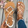 Ladies' Flat Sandals - Lightweight Open Toed Summer Shoes with Adjustable Ankle Straps, Suitable for Daily Travel and Casual Wear