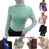 Sweater Turtleneck Long Sleeve Solid Color Bottom Tops High Elasticity