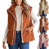 Vest Causal Sleeveless Quilted Jackets Zip Up Outerwear Vests Womens Fall Fashion