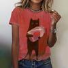 Funny Animal Graphic Women's T Shirts Causal Short Sleeve Top Women Kawaii Fashion Oversized Female Clothing Ladies Summer Tees