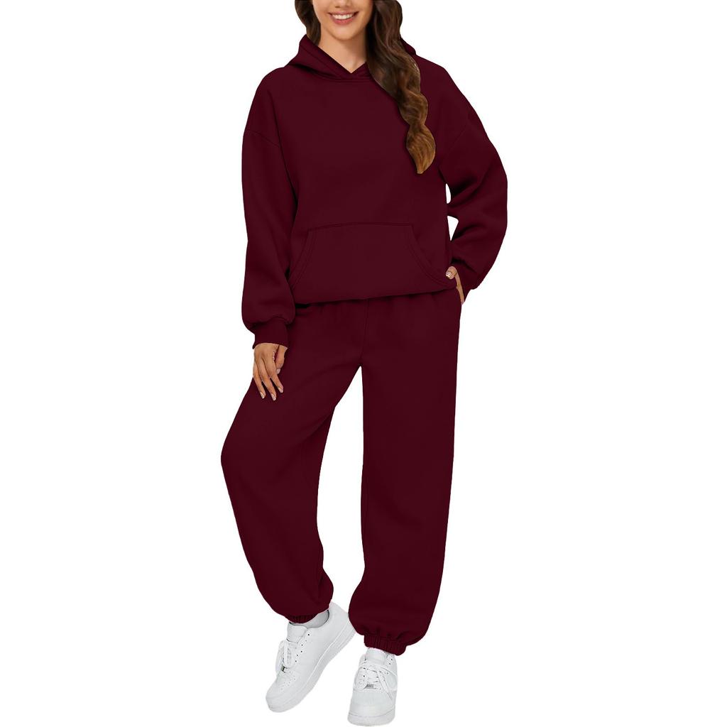 Womens 2 Piece Outfits Hoodie Sweatsuit Sets Oversized Sweatshirt Baggy Fall Fashion Sweatpants With Pockets