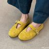 Women's Suede Fashionable Spring Autumn New Style Shallow Mouth Small Single Shoe Round Toe Comfortable Versatile Single Shoes