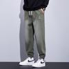 [Optional Fleece] Men's New Autumn/Winter Casual Lyocell Embroidered Drawstring Sports Pants