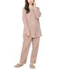 ON NISHIKI Long Sleeve Top and Bottom Double Long Long Loungewear Women's Pajamas, 100% Cotton, Open-Front, Set, Spring/Autumn, Gauze, Skin-Friendly,