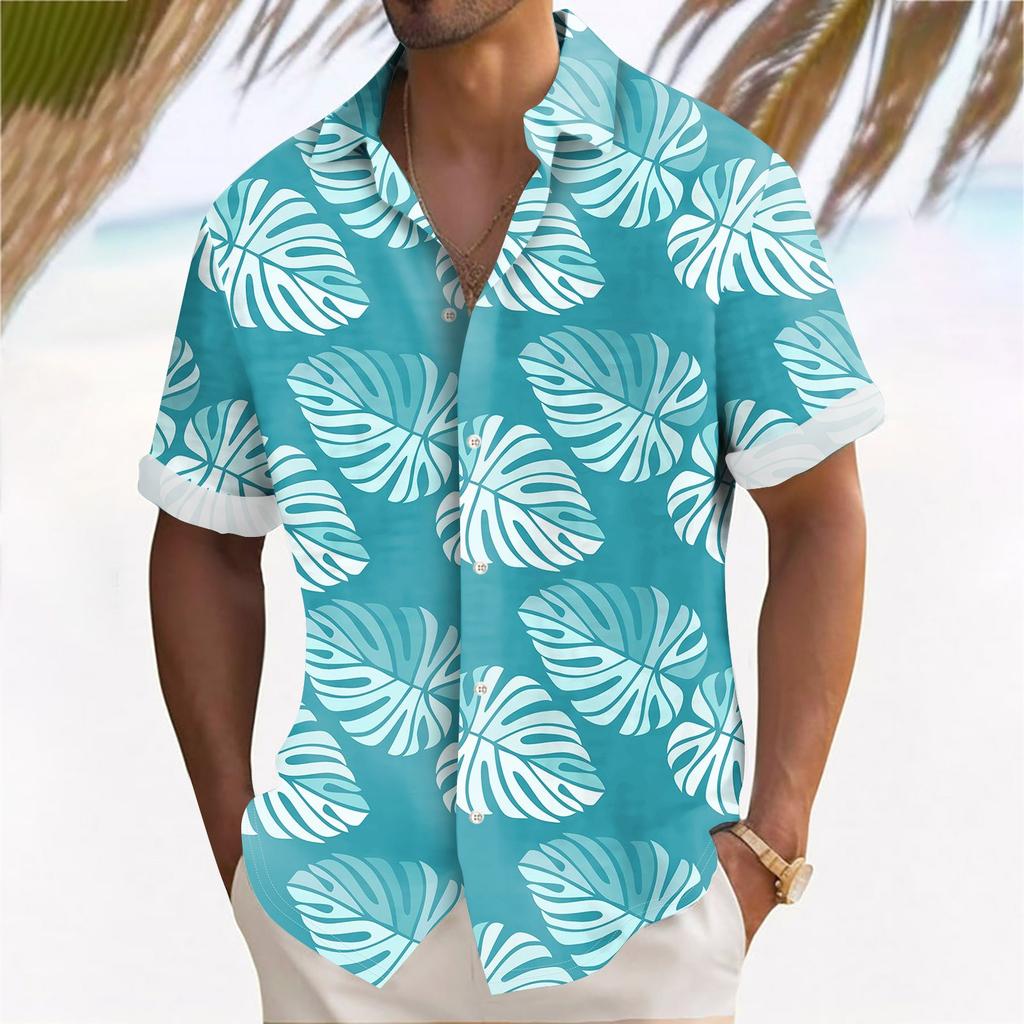 Hawaiian Shirt For Men, Men's Vintage Button Down Bowling Shirts Short Sleeve Summer Beach Shirt