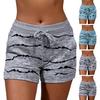Women's Summer Beach Shorts Casual Elastic Drawstring Sports Bottom Mid-Waist Yoga Shorts Pants with Pockets