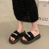 The New Popular Beautiful Cool Slippers Female Summer Wear Fairy Style Versatile with Skirt Thick-bottomed Beach Slippers