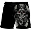 Dark Skull Ghost Horror Skeleton Boxing Shorts Pants 3D Print Fighting Training Unisex Men Women Quick Dry Fitness Gym Sport Workout Casual Streetwear