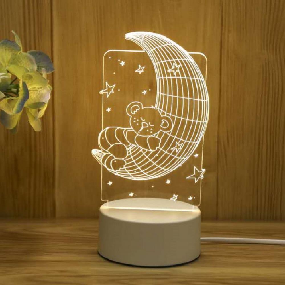 Creative Led Night Light Usb Plug Night Light Monochrome Bedside 3d Night Light