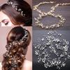 1PC Hair Chain Rhinestone Hadband Hair Chain Headpiece Faux Pearl Tiara Fashion Long Hadband