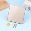 1/2/3Gang Touch Switch 1Way Type-C Usb Wall Sockets Light Switch With Power Sockets Glass Panel Gold