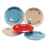Yamaka Shoten Snoopy Dishware Set Plates 13cm Set of 5 Gift Microwave and Dishwasher Safe Made In Japan "Peanuts" Sn450-57